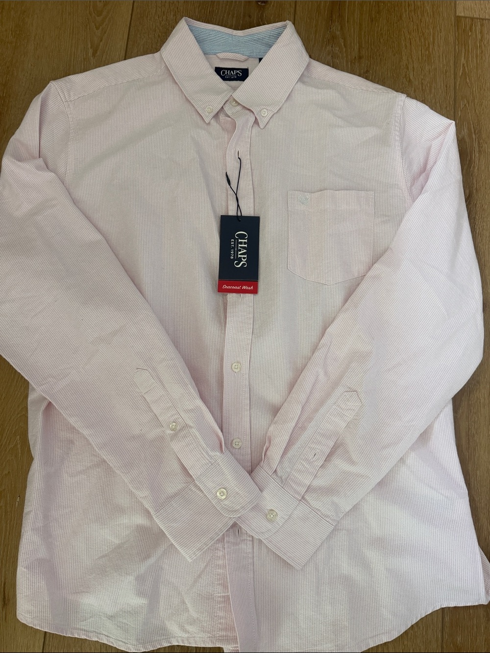 Chaps Men's Light Pink Button-Down Dress Shirt